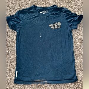 Dutch bros tee, small bleach stain